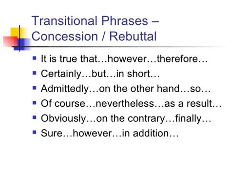 rebuttal synonym|transitions for rebuttal.